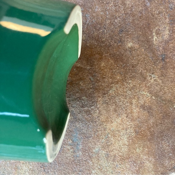 Ceramic Pet Bowl. Green and cream. - Picture 5 of 9